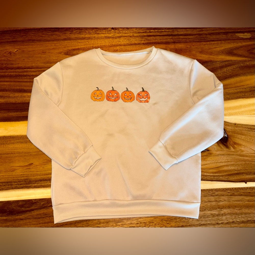SHEIN Beige Halloween Jack o’ Lantern Sweater